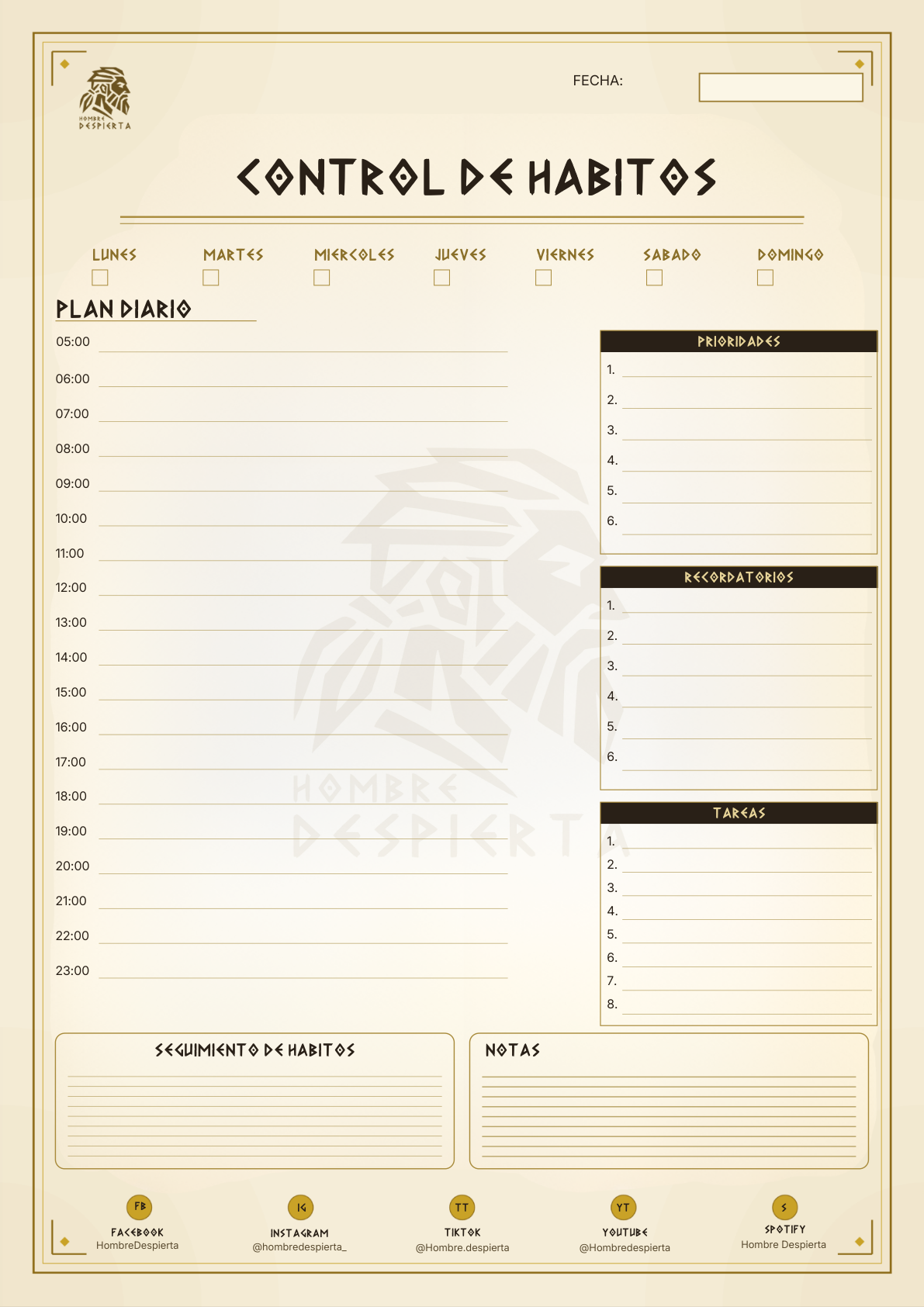 Plan diario de hábitos